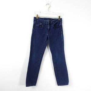 TORY BURCH Jeans Women 26 Blue‎ Denim Cropped Skinny Low Rise Medium Wash 26x24